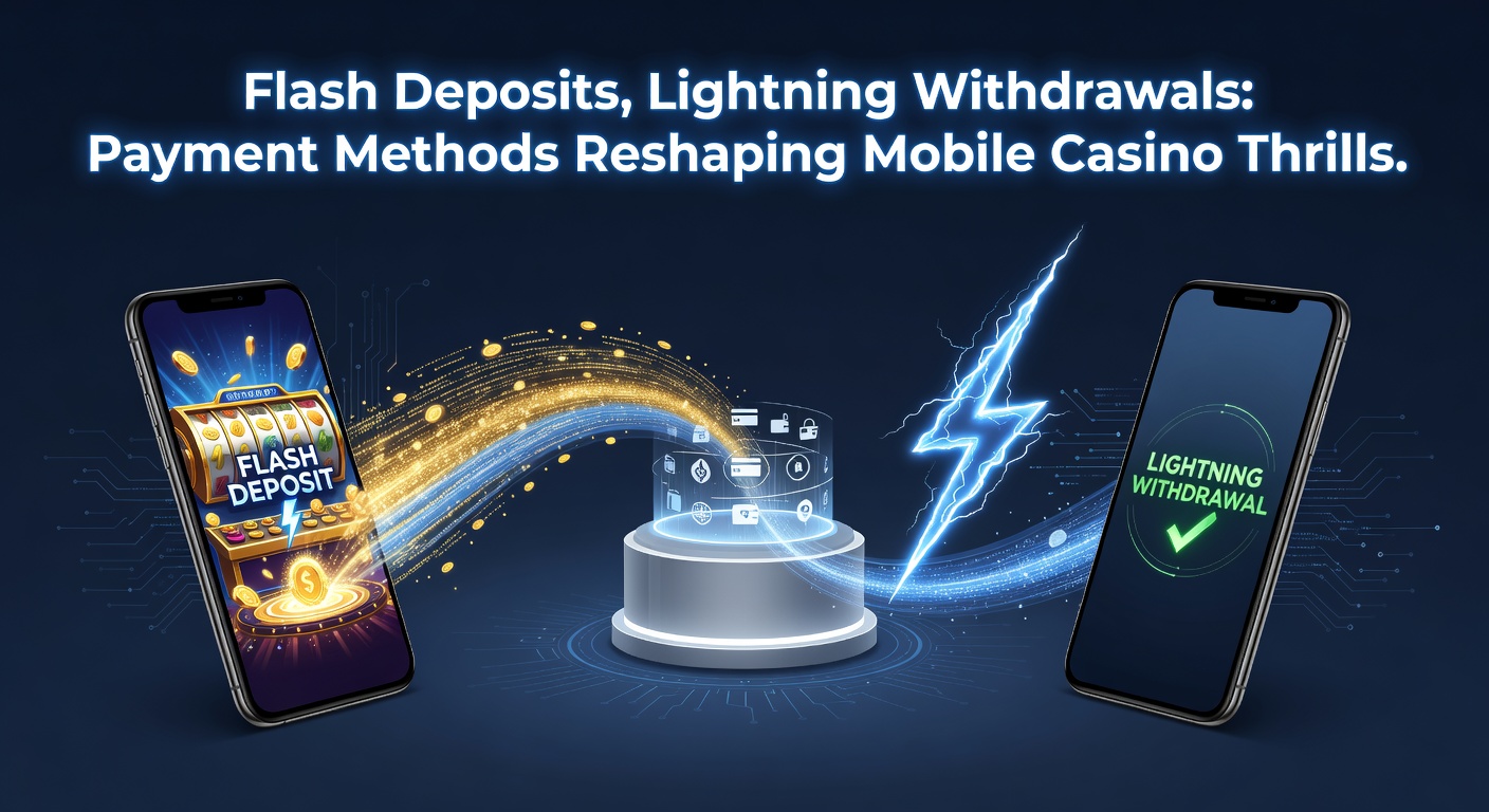 Mobile phone displaying instant casino deposit confirmation with lightning bolt icon and seamless transaction flow