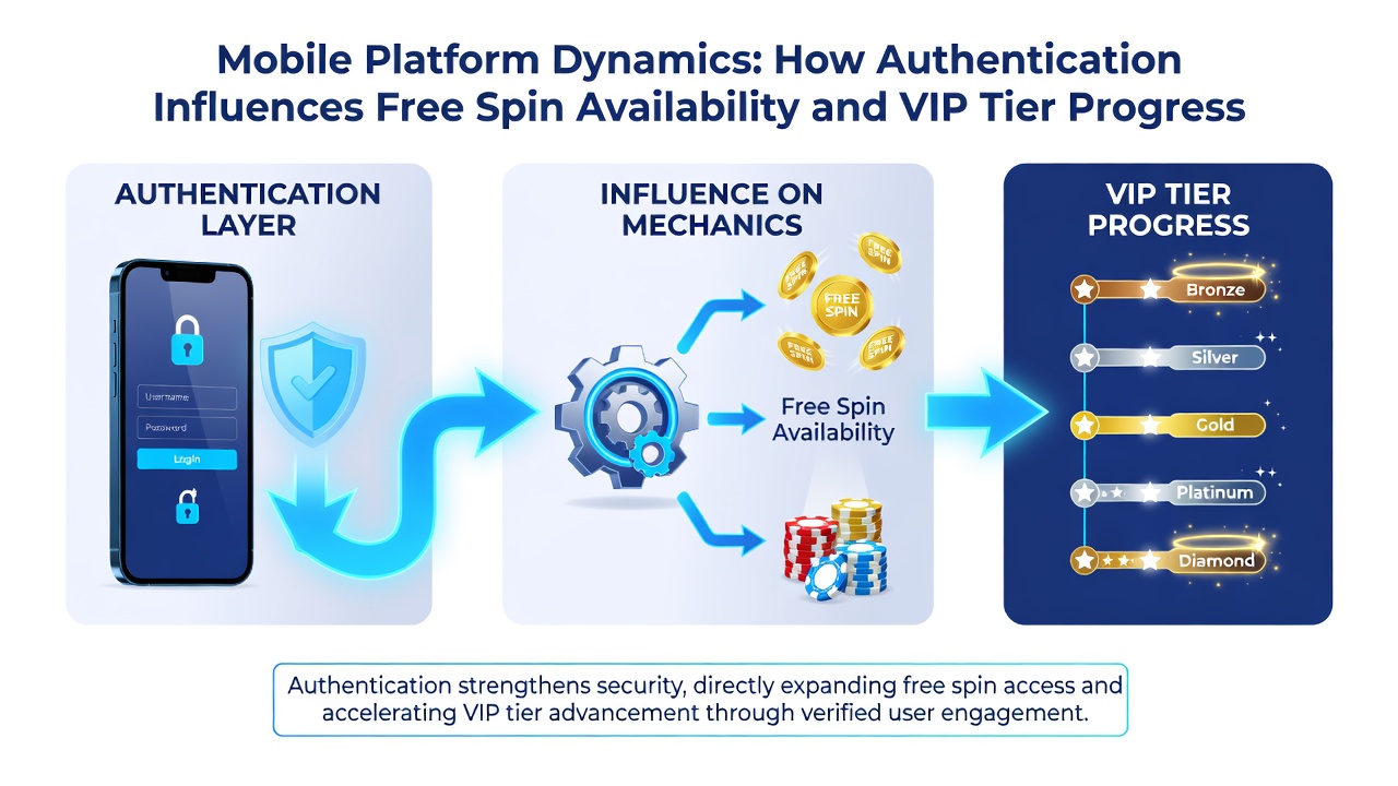 VIP tier dashboard on a mobile app showing progression bars and reward unlocks after authentication