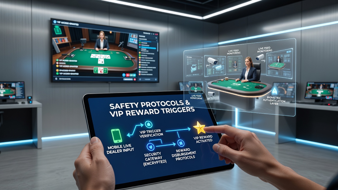 Mobile live dealer interface displaying secure VIP reward activation on a smartphone screen