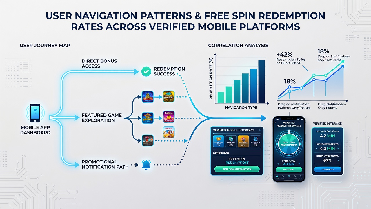 Analytics dashboard displaying navigation heatmaps and redemption statistics on mobile casino platforms