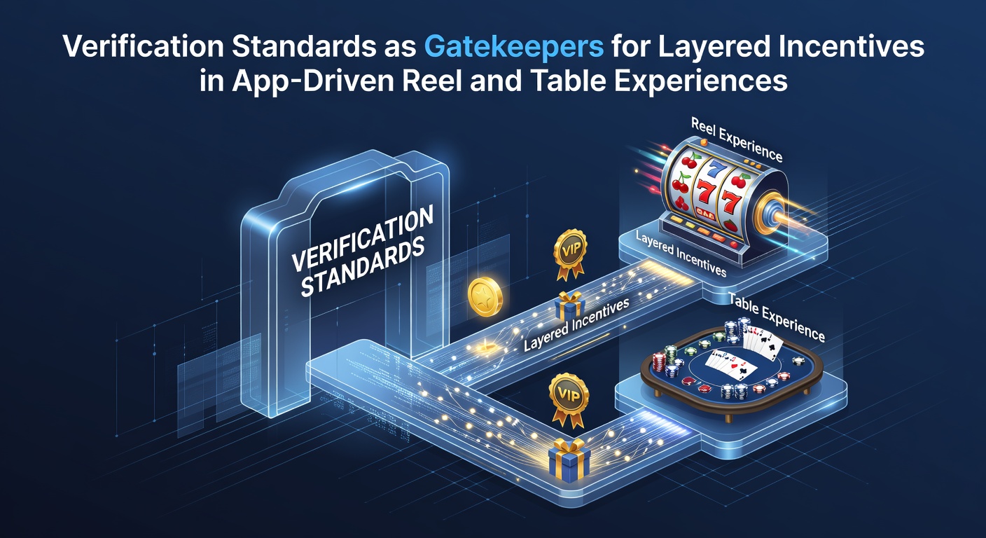 Mobile app interface showing verification checkpoints for layered casino incentives in reel and table games