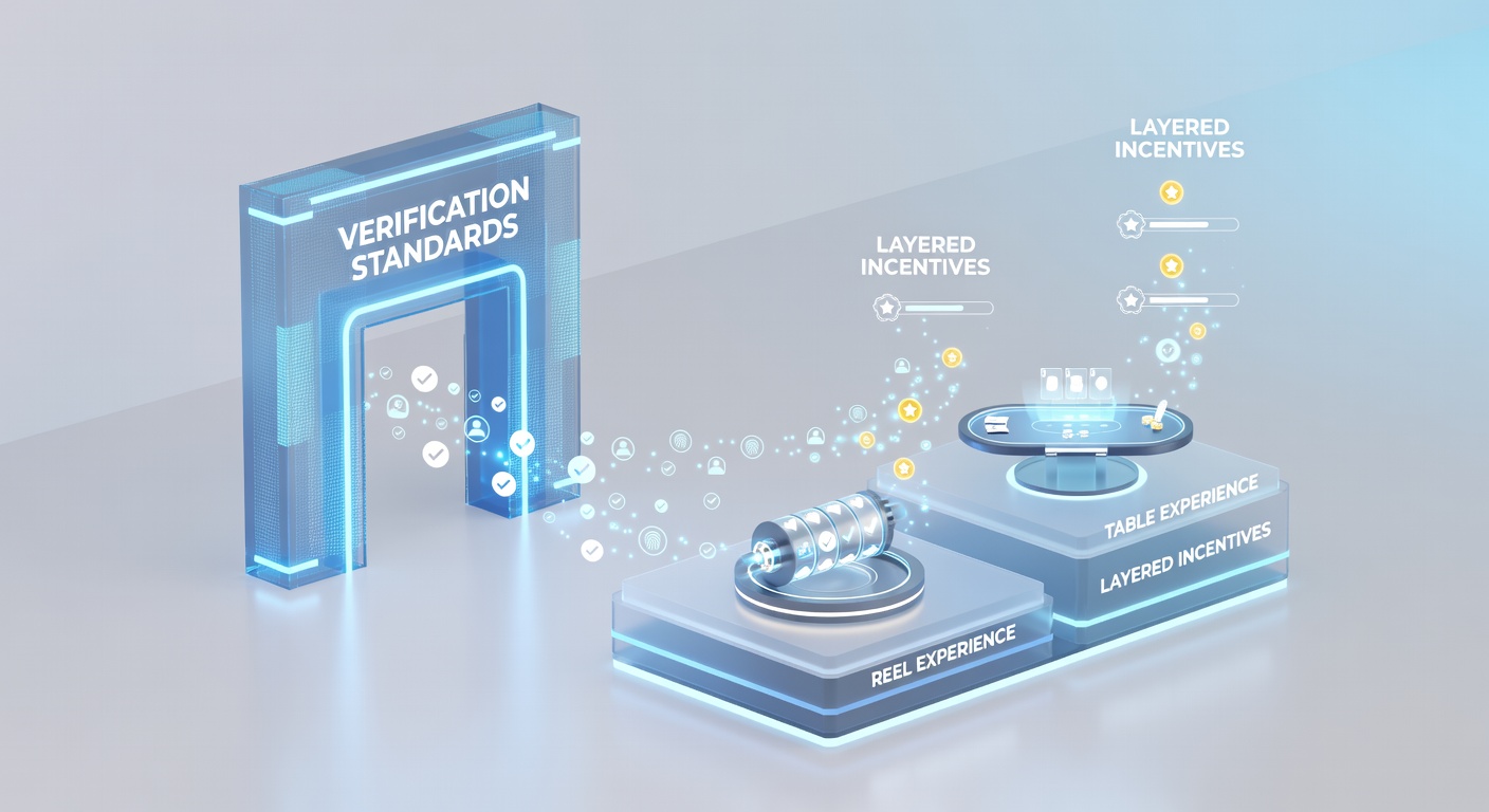 Illustration of layered incentive structures gated by verification in mobile reel and live table gaming apps